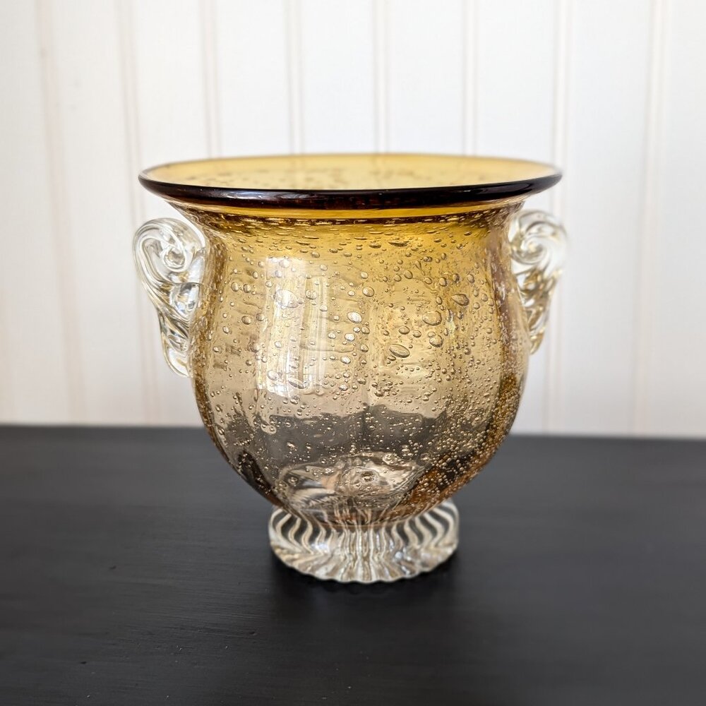 Amici Art Glass Amber  vase